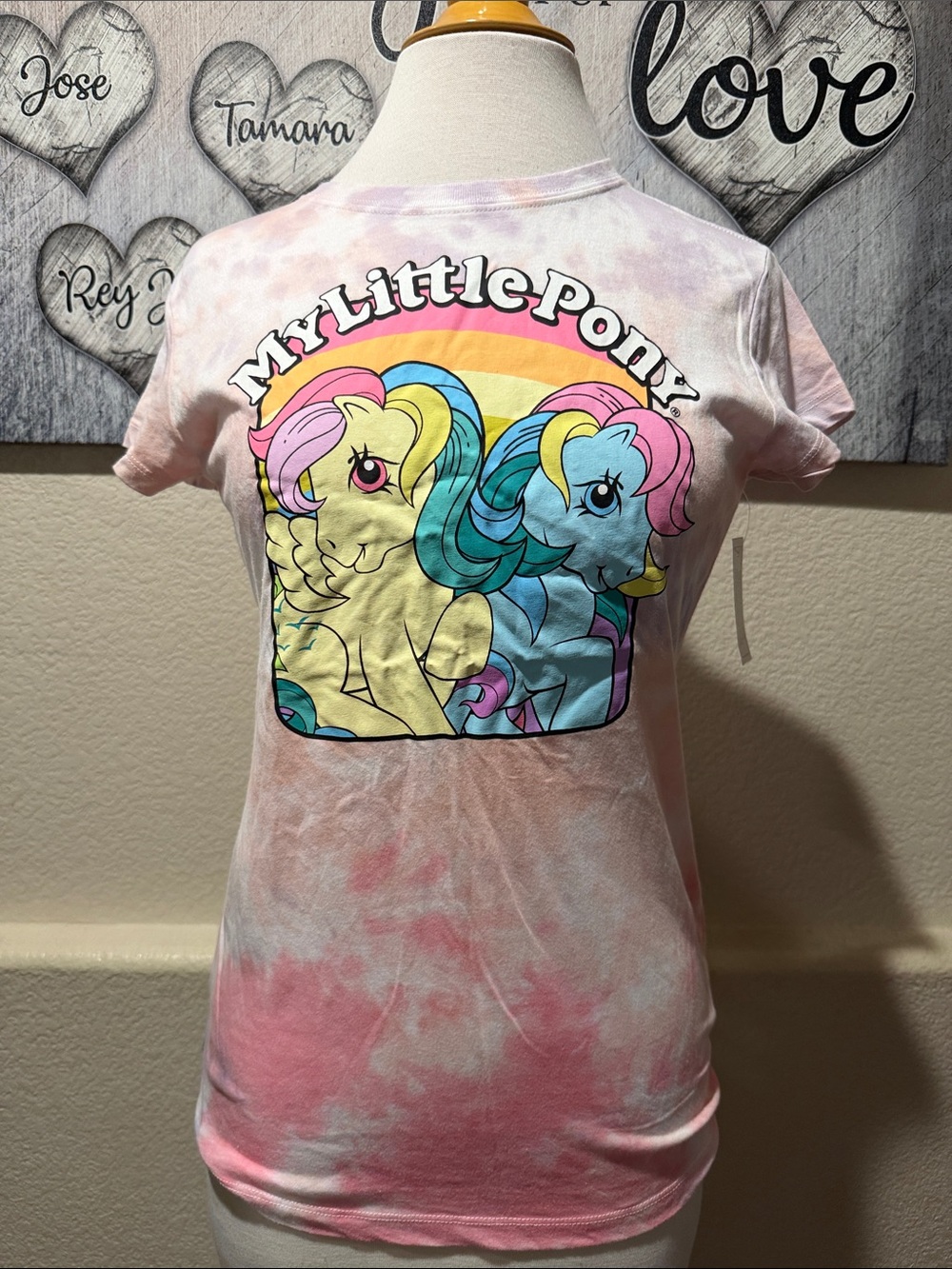 My Little Pony Pastel Tie-Dye Tee with Yellow & Blue Ponies